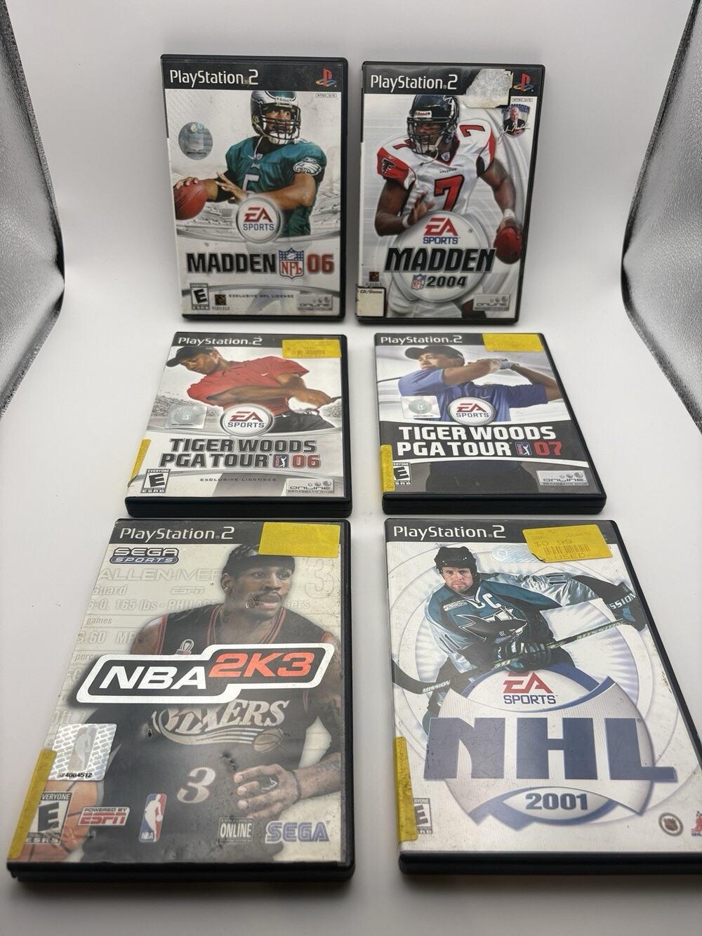 Lot of Sports Games 6 Sony PlayStation 2 PS2 Games - NBA, NHL, PGA, Madden NFL